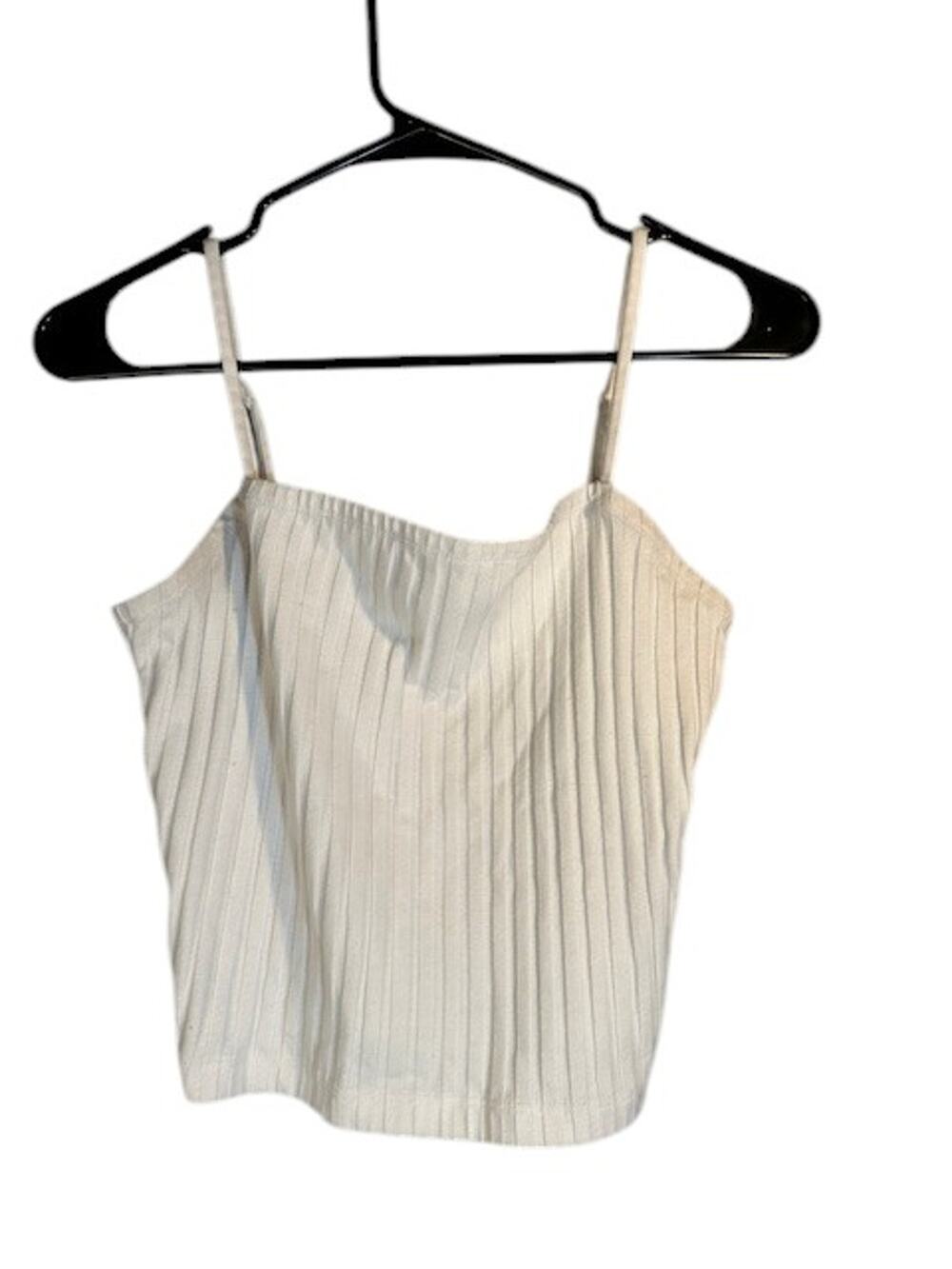 Universal Thread Ribbed Cotton Blend Adjustable Straps Cropped Tank Top Women SM